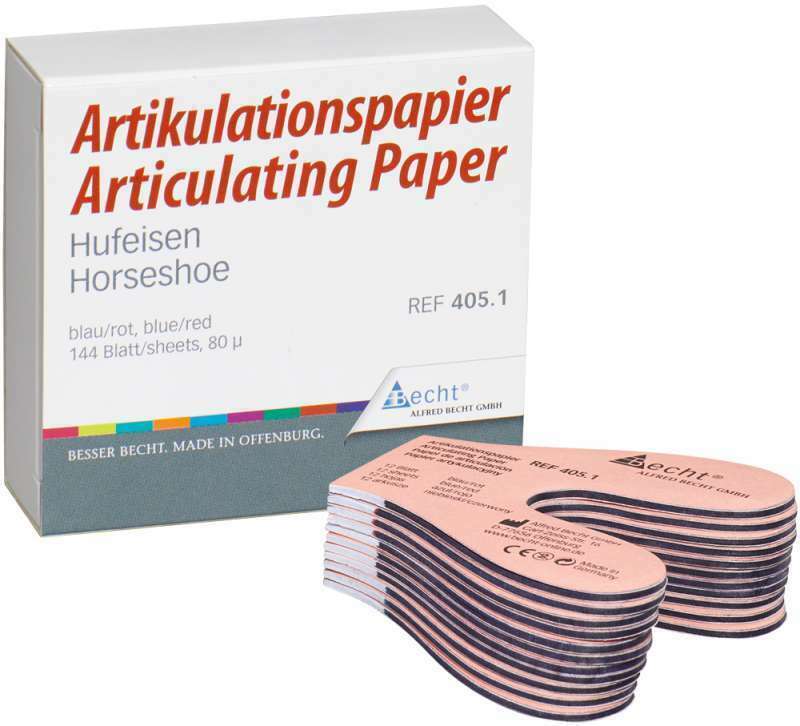 Becht Articulating Paper Horseshoe Type Blue/Red 12 books x 12 sheets Germany