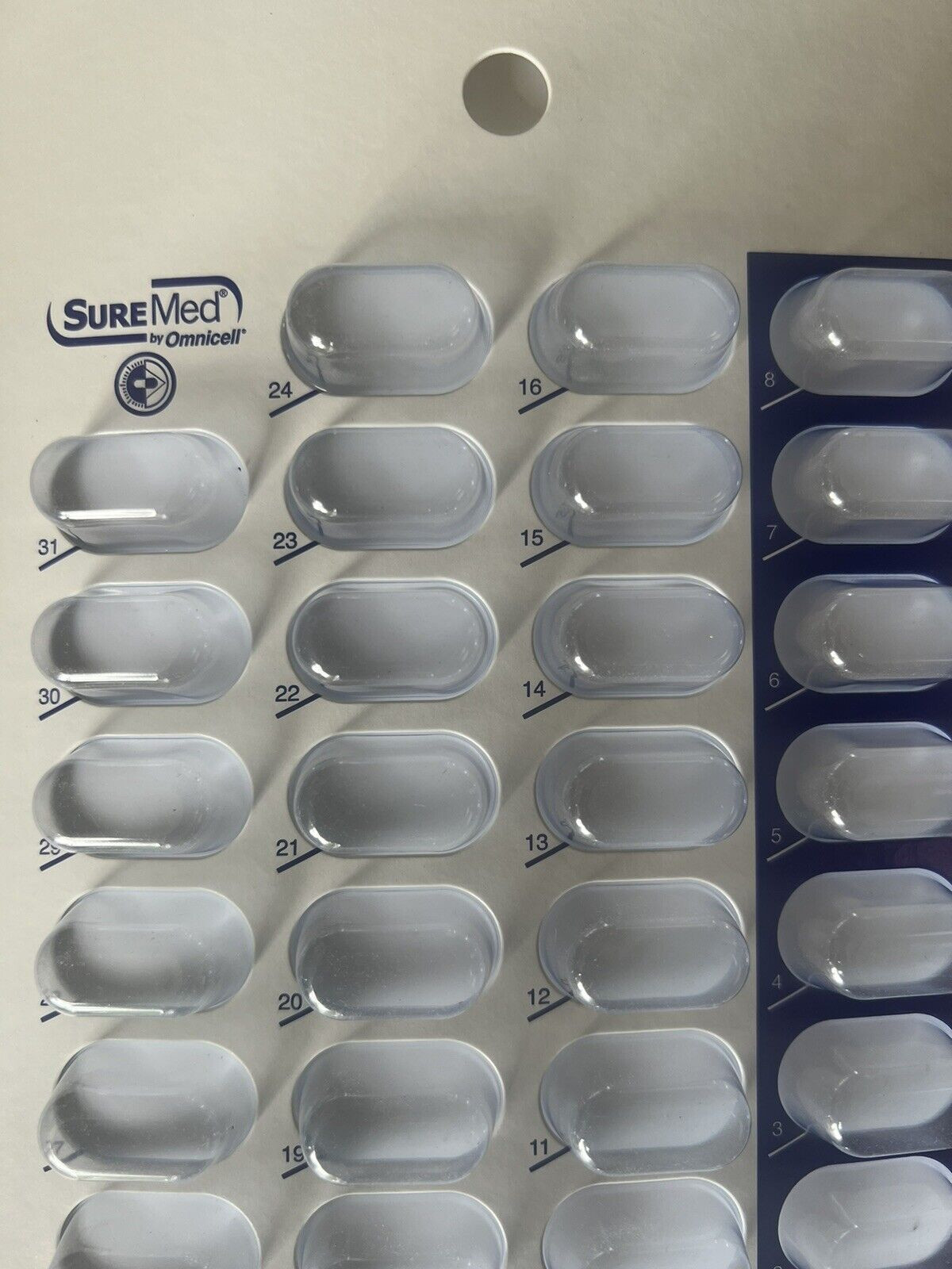 SureMed 300-50-B31 Medication 31 DAY Front One piece Large Oval Blister Card Lot