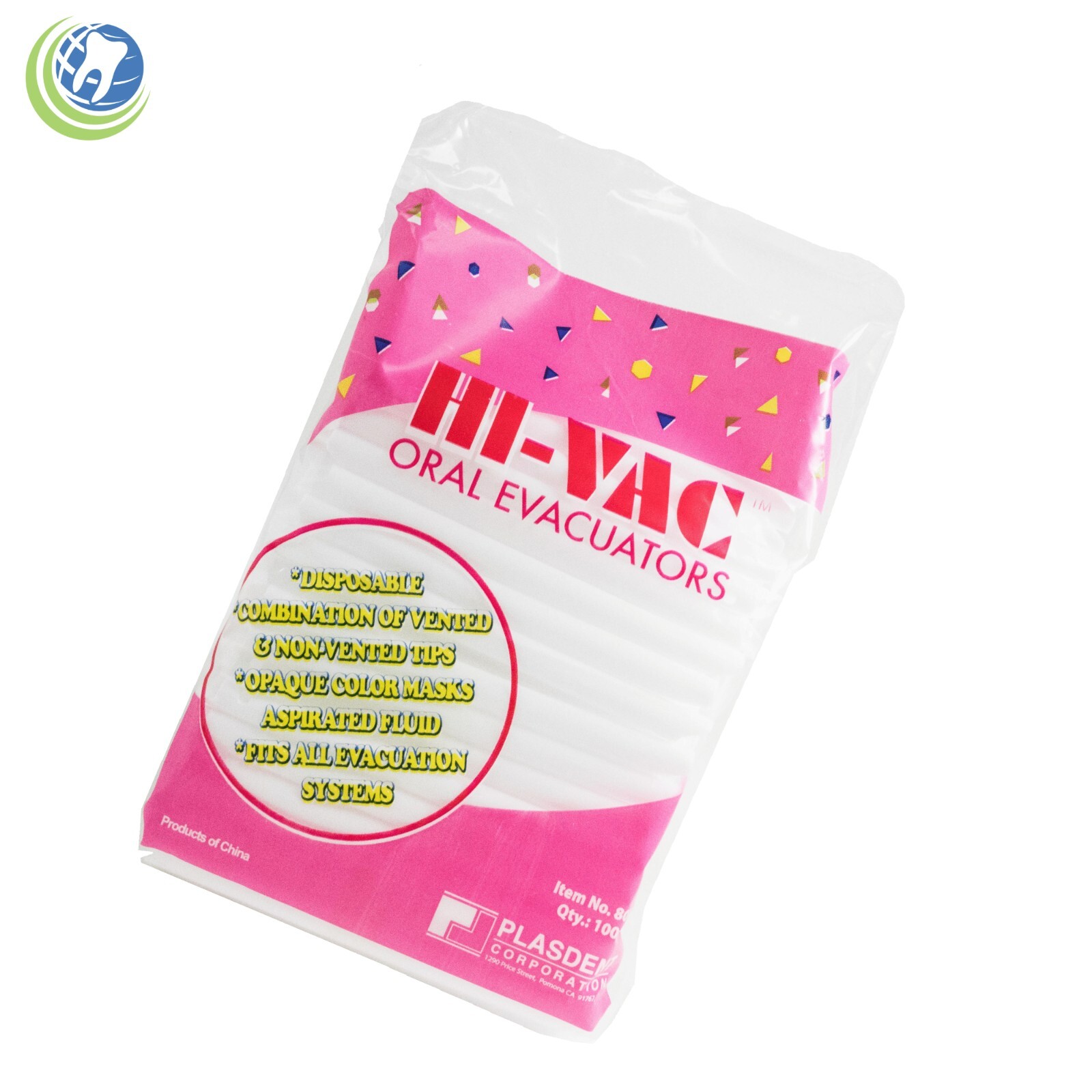 Dental Disposable HVE Oral Evacuators Tips Vented White 100/Bag