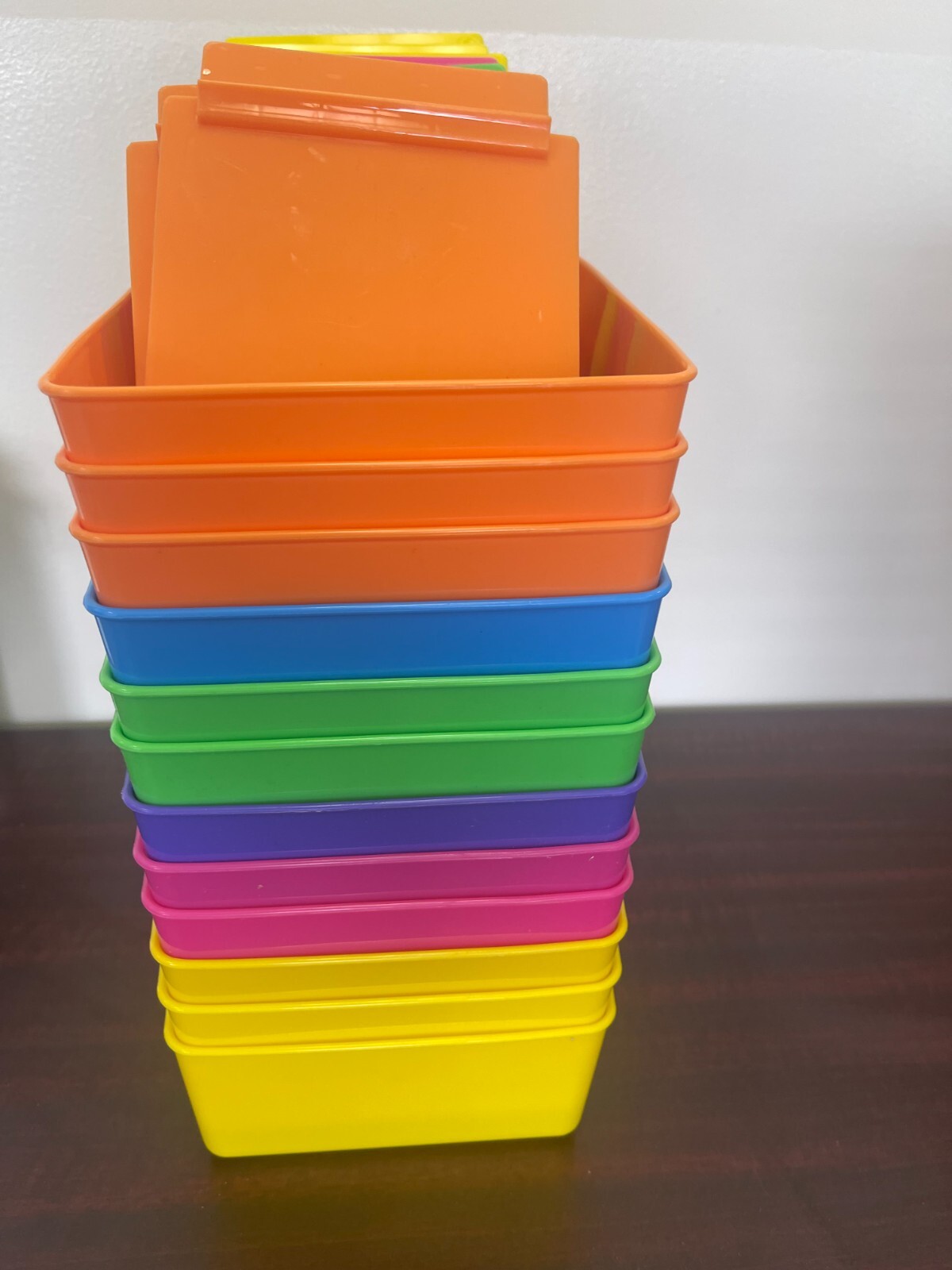 Dental Lab Assorted Plastic Lab Work Pan With Metal Clip Size 7.5″x6″x8.5″ 12/pk