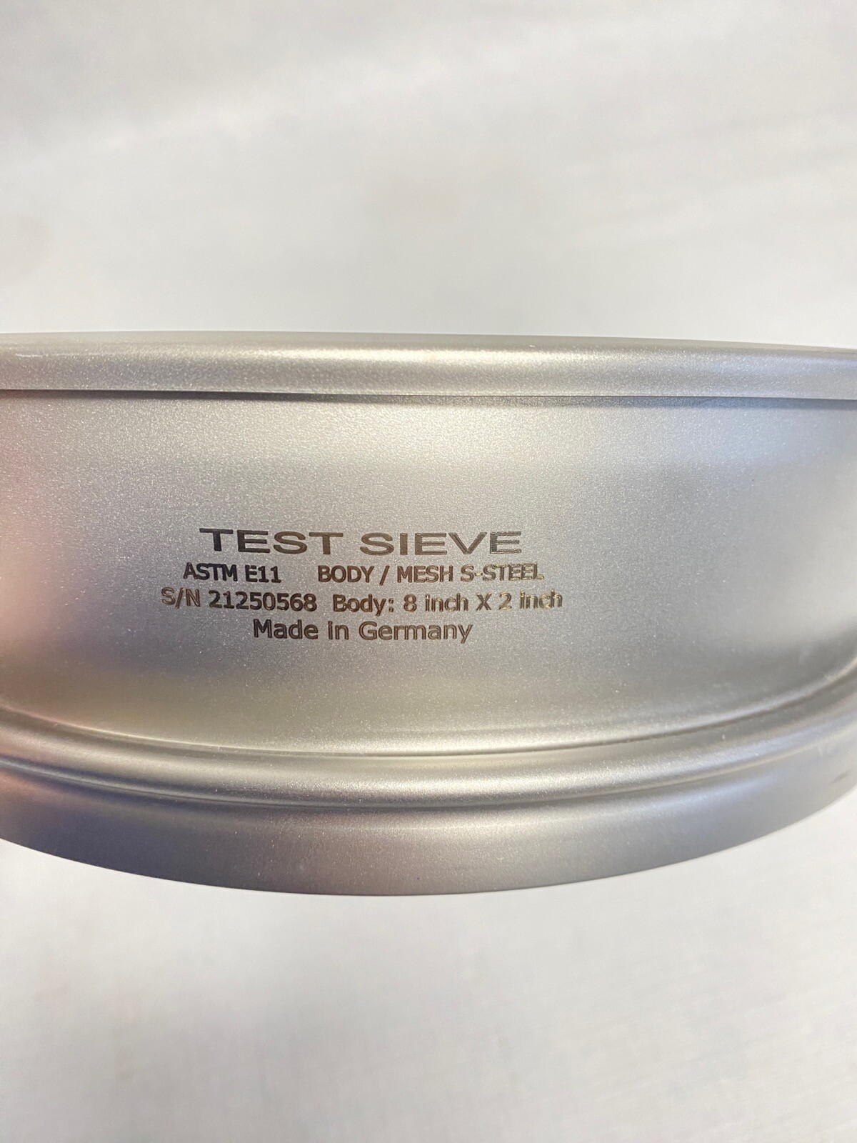 RETSCH 8”D Stainless Steel No. 30 Full Height Test Sieve 600um & Collecting Pan