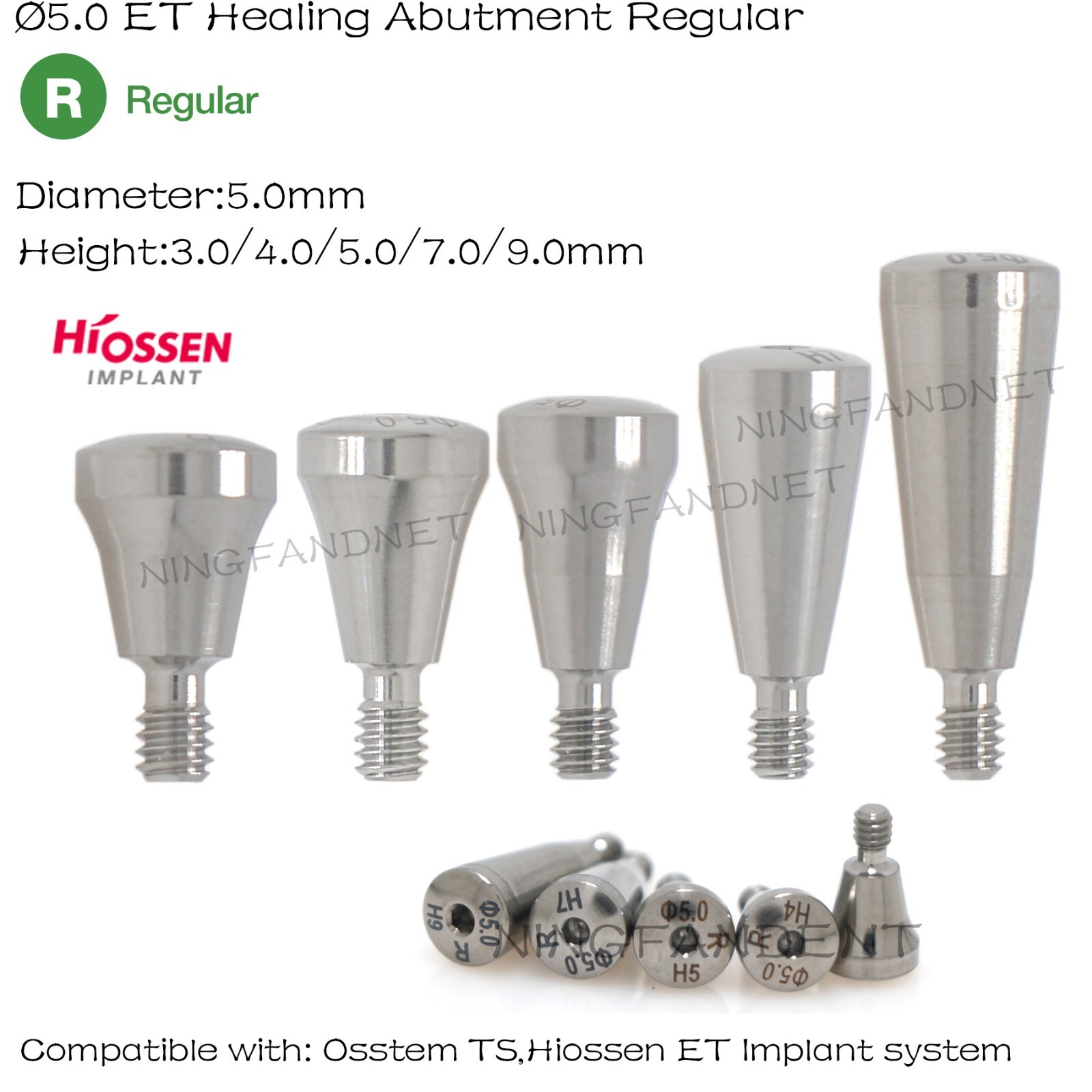 US Dental Mini/Regular Healing Cap Abutments For Hiossen Osstem Hexagon Implants