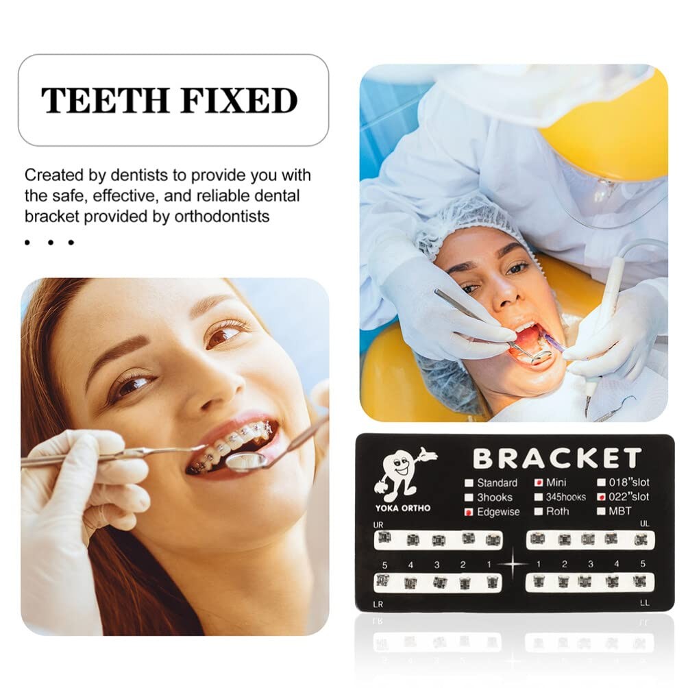 GLEAVI 40Pcs Dental Orthodontic Brackets Stainless Steel 8.7X4.9CM, As Shown