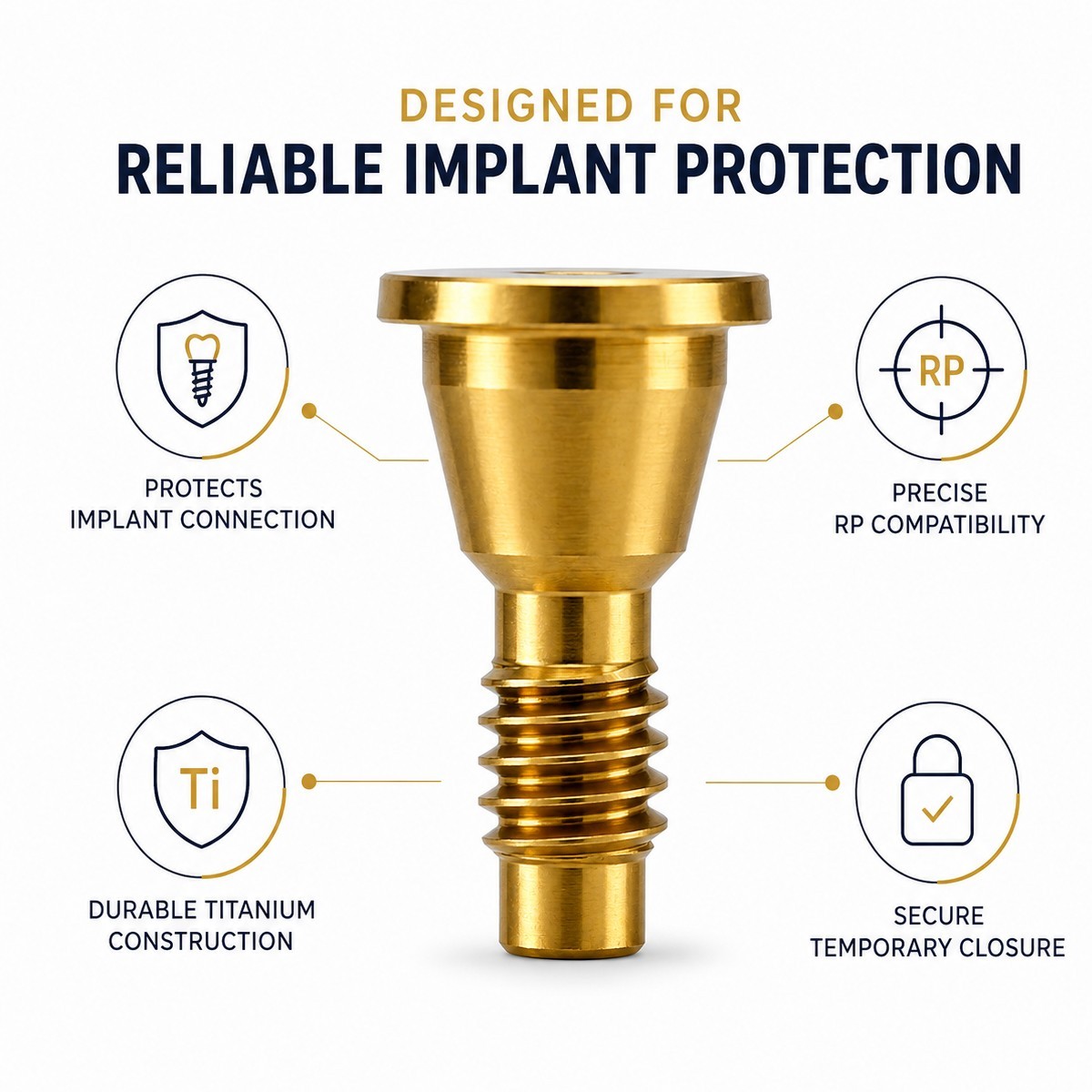 US NOB RP Healing Abutment Cap Conical Connection Accessories Fits Nobel Active