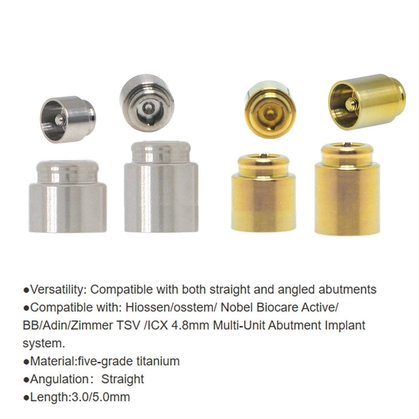 Hiossen/osstem/Zimmer/Nobel Straight/Angle 4.8mm MUA Universal Locator Abutment