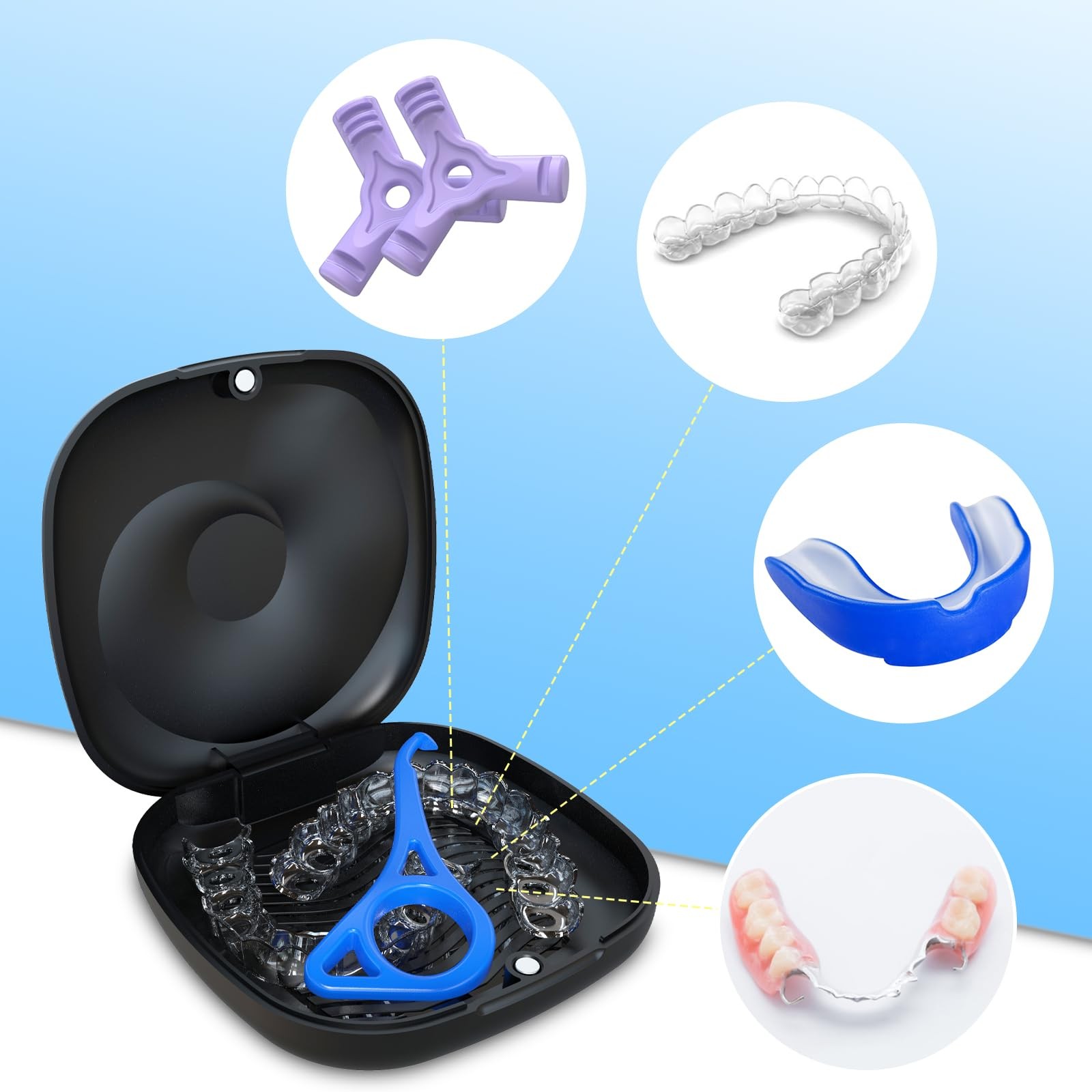 BVN Magnetic Seal Slim Orthodontic Dental Case with Unique Conch Texture,…
