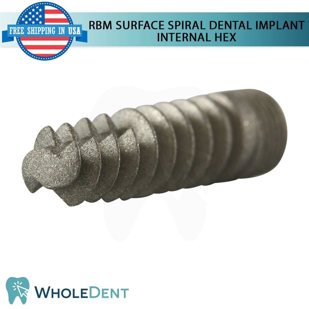 X1 Titanium Dental Spiral Int Hex 2.0&2.42mm Connection RBM Dentistry