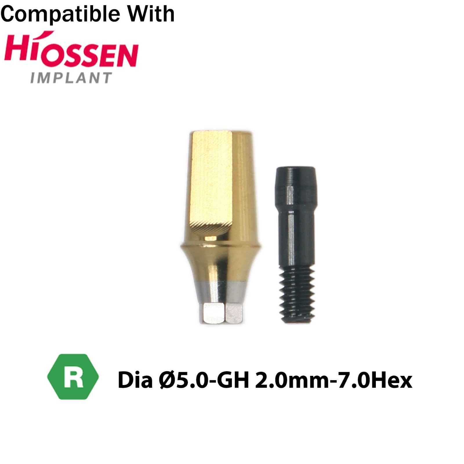 Dental Regular Straight Abutment with Screw fits Hiossen Osstem Ø4.5/5.0/6.0mm