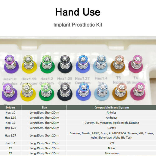 Universal Implant Repair Prosthetic Tool Kit with16PCS Screwdrivers Wrench HGY-7