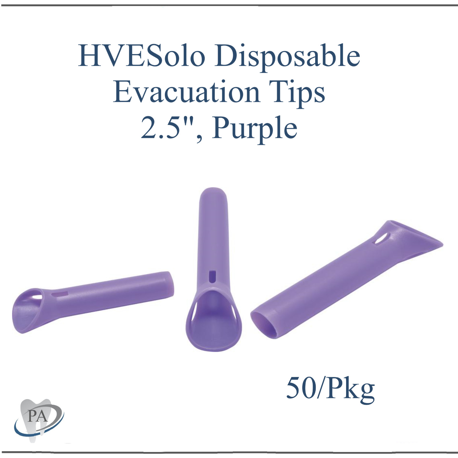 Dental Palmero HVE Tips HVESolo Disposable Evac Tip – 2.5″, Purple, 50/Pk #1808S