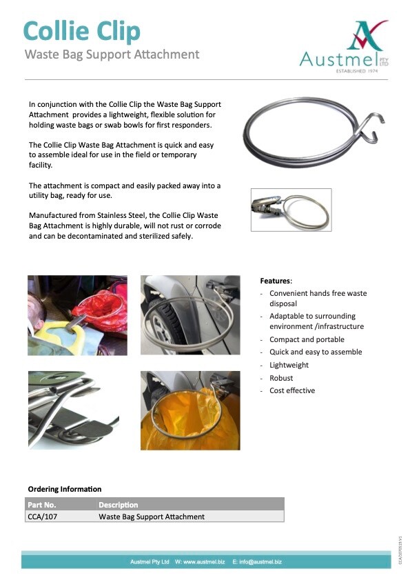Austmel Collie Clip Waste Bag Support Attachment PN: 2811-60006 CollieClip