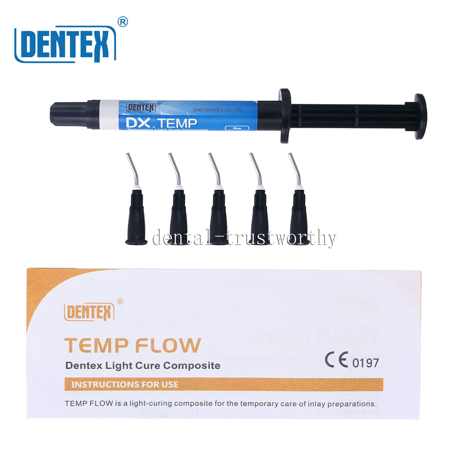 Dentex DX.TEMP Dental Temporary Flow Light Cure Filling Composite Material Resin