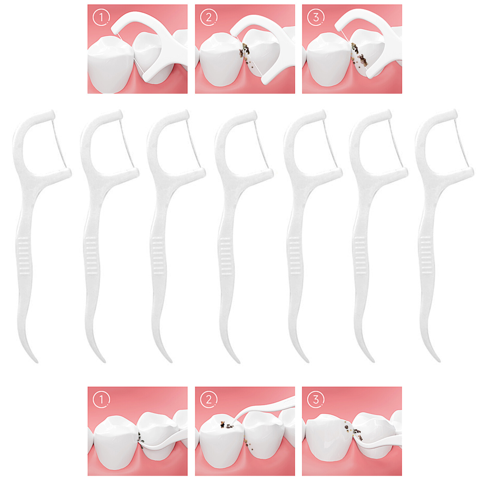 100pcs Dental Floss Flosser Picks Toothpicks Teeth Stick Tooth Cleaning Care