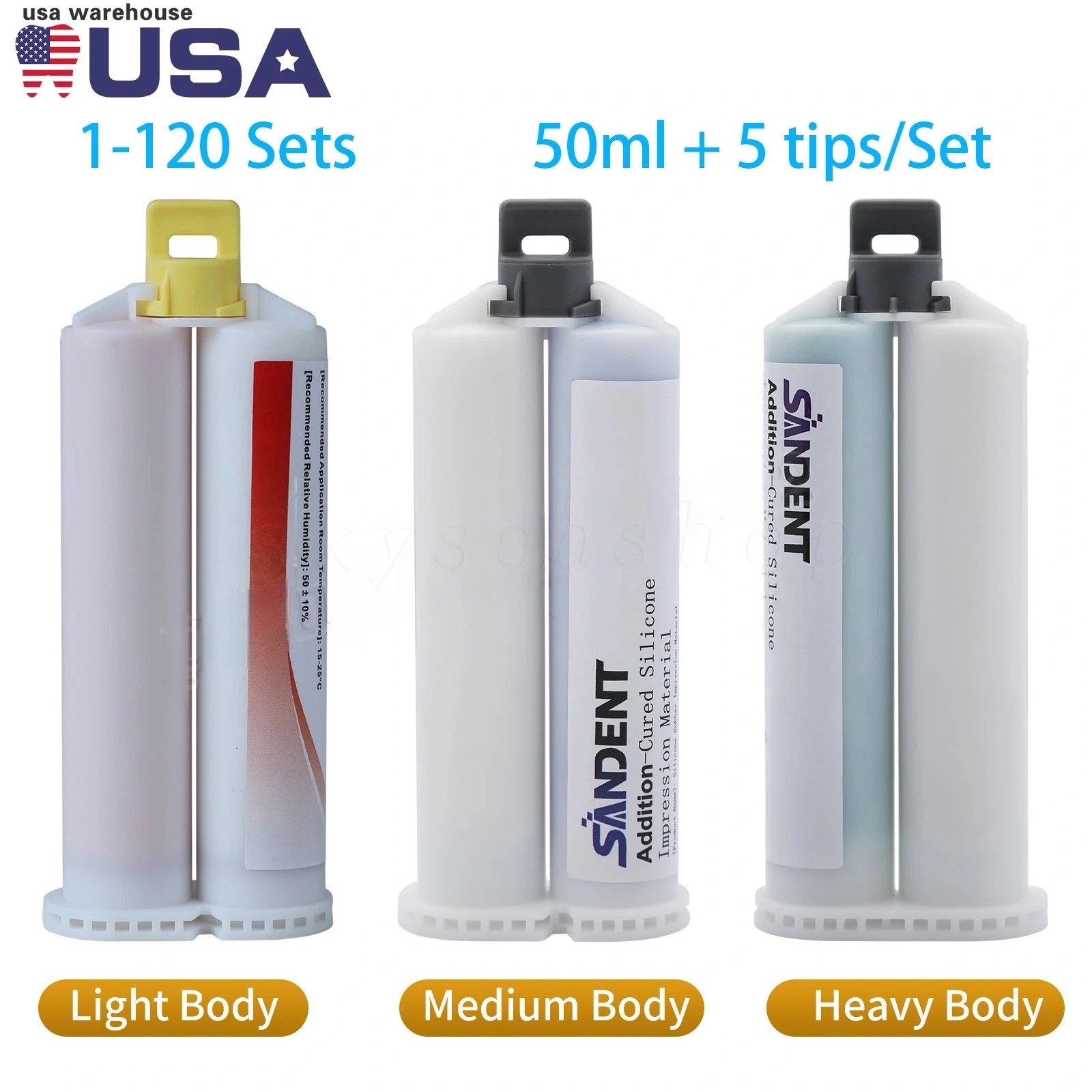 Dental VPS Impression Material Heavy Body Medium Light Body Fast Rapid Set 50ML