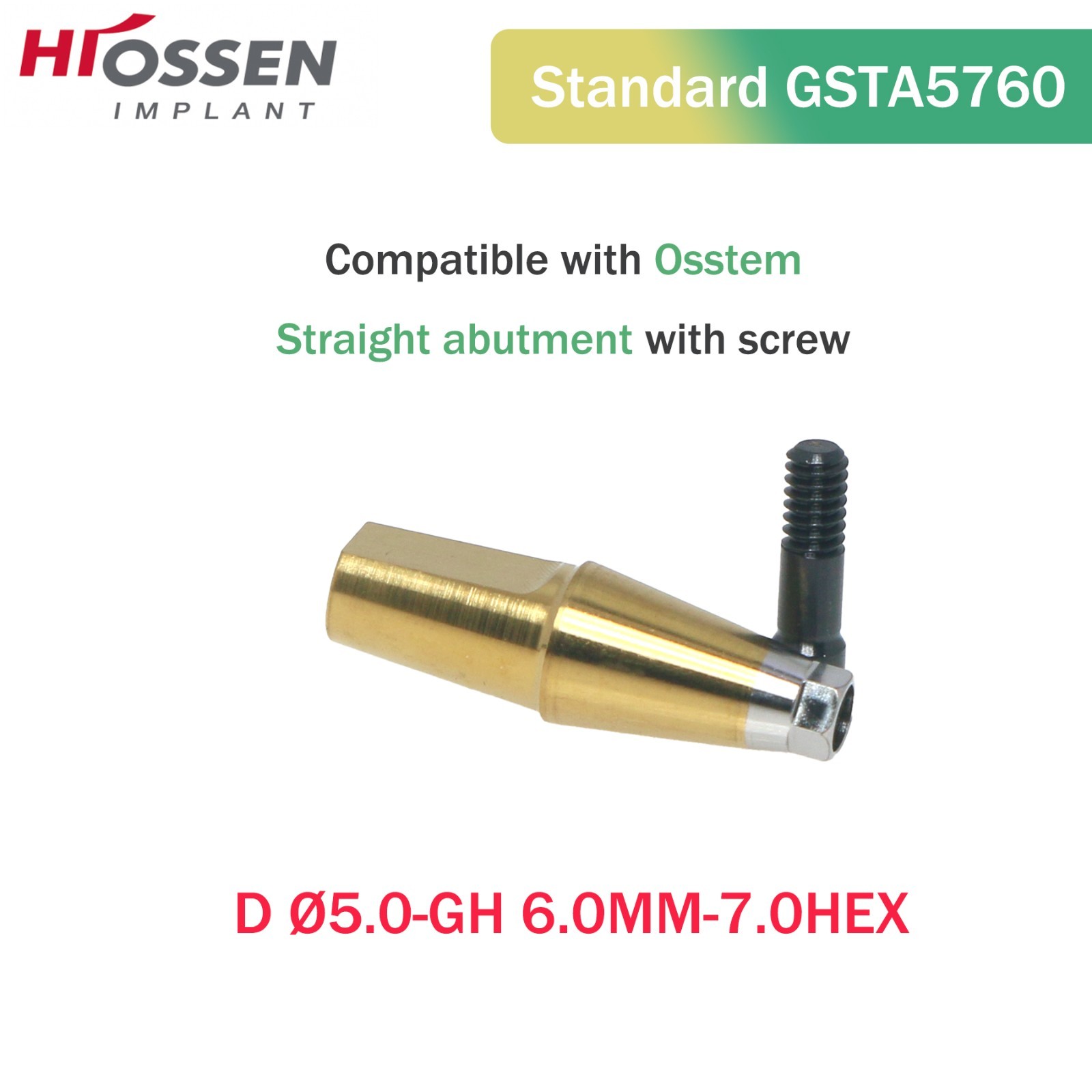 Hiossen ET III MINI Regular Hex Straight Transfer Abutment Implant 4.5/5.0/6.0mm