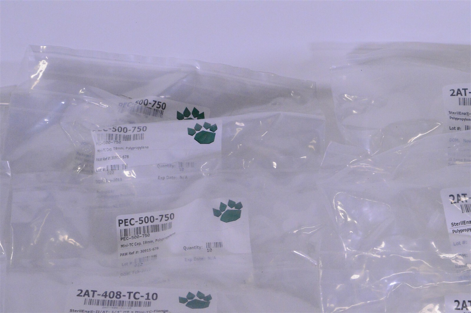 Lot of PAW BioScience Polypropylene Gaskets Mini-TC Caps Gamma-Stable