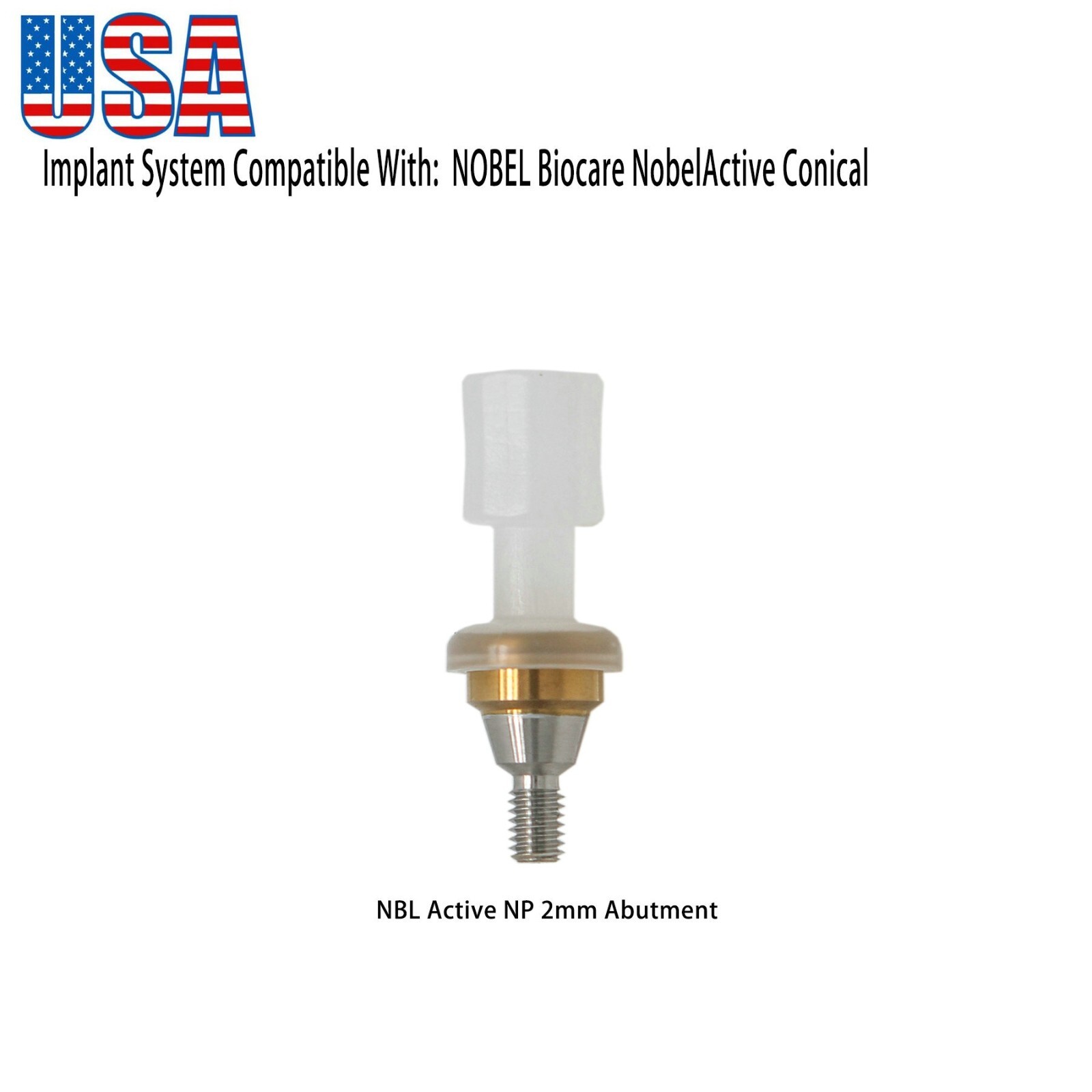 US Dental Locator Abutment Nobel Biocare Active NP/RP Conical Titanium 1.0-5.0mm
