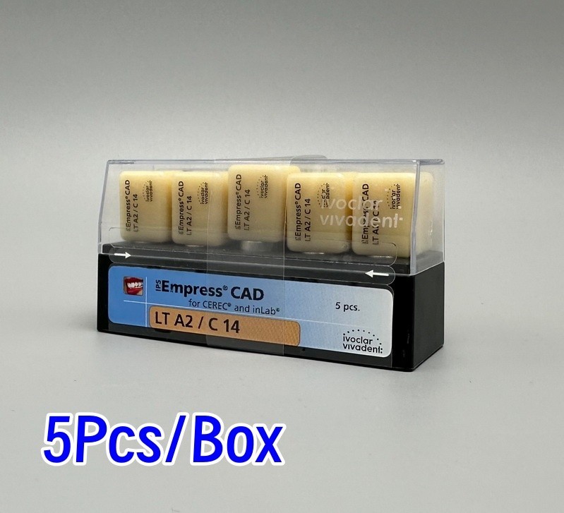 5*Dental Emax Crown Glass IPS Empress CAD Ceramic Blocks Cubes Veneers LT A2/C14