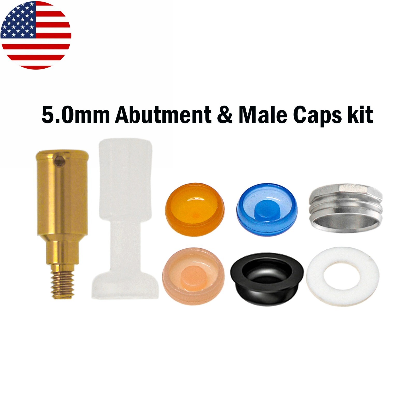 US Dental Attachment Abutment Male Cap Tool fit Zimmer Removable PAØ3.5mm/4.5mm