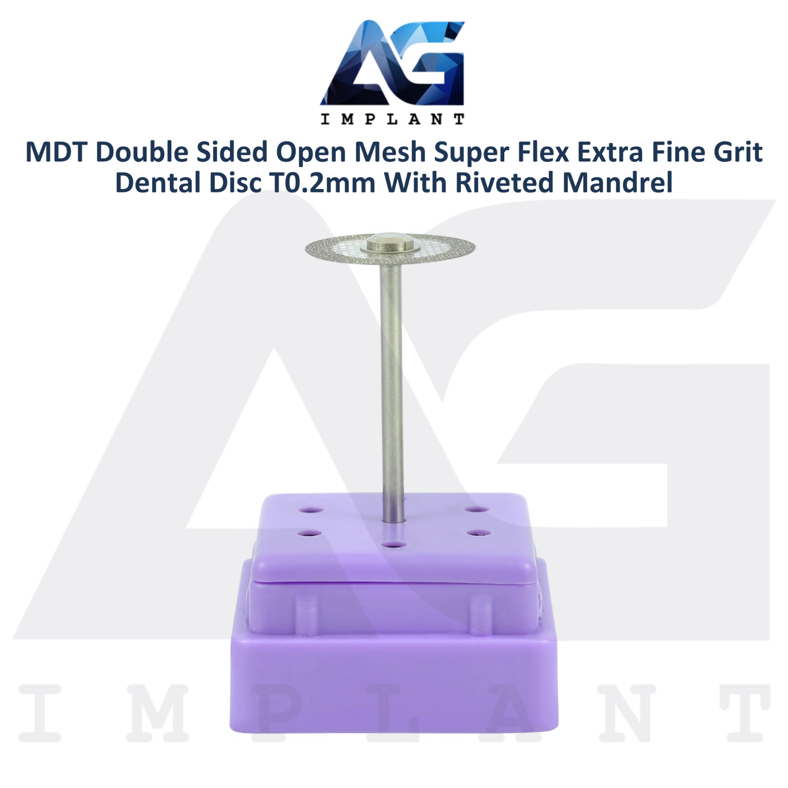 MDT Double Sided Open Mesh Dental Diamond Coated Disc Extra Fine T0.2mm Riveted