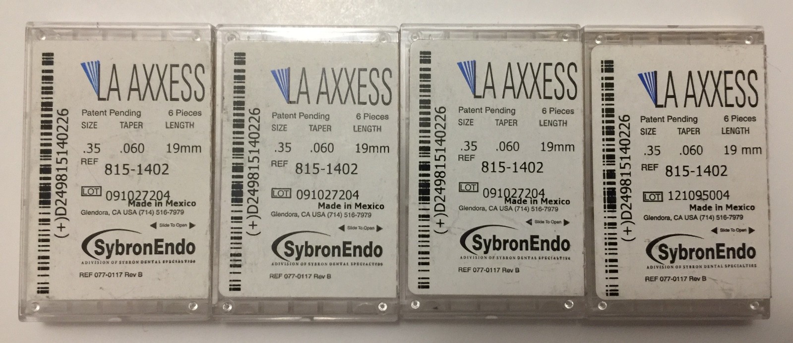 24 SybronEndo La Axxess + 14 Dentsply Orifice Openers, 4 VORTEX, 6 PATHFILES.