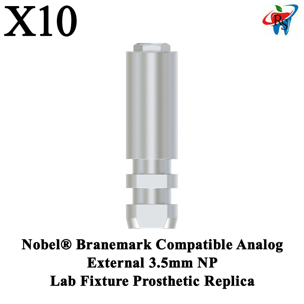 10x Nobel® Branemark Compatible Analog External 3.5mm NP Lab Fixture Prosthetic