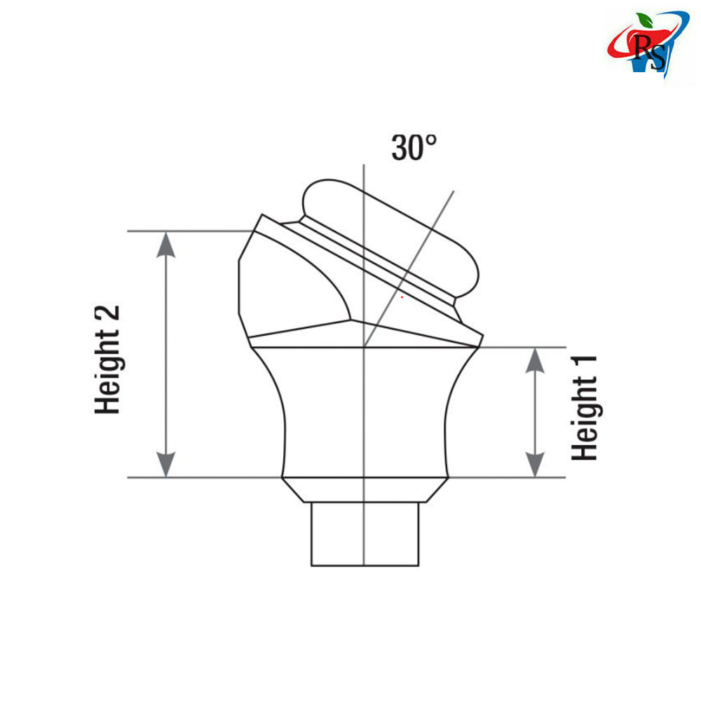 1x Kit Angulated 30˚ Loc In Attachment Internal Hex 2.42 Soft Silicone Cap Ring