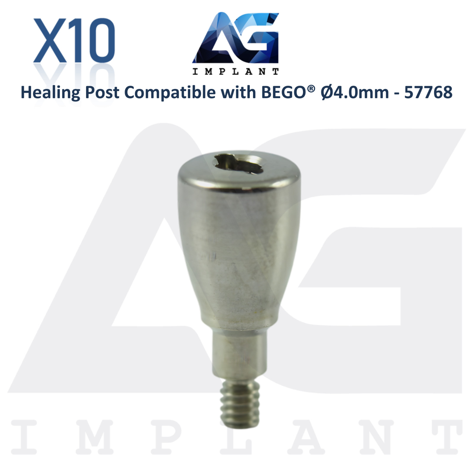 10 Titanium Healing Post BEGO® Compatible Ø4.0mm 57768 Soft Tissue Shaping