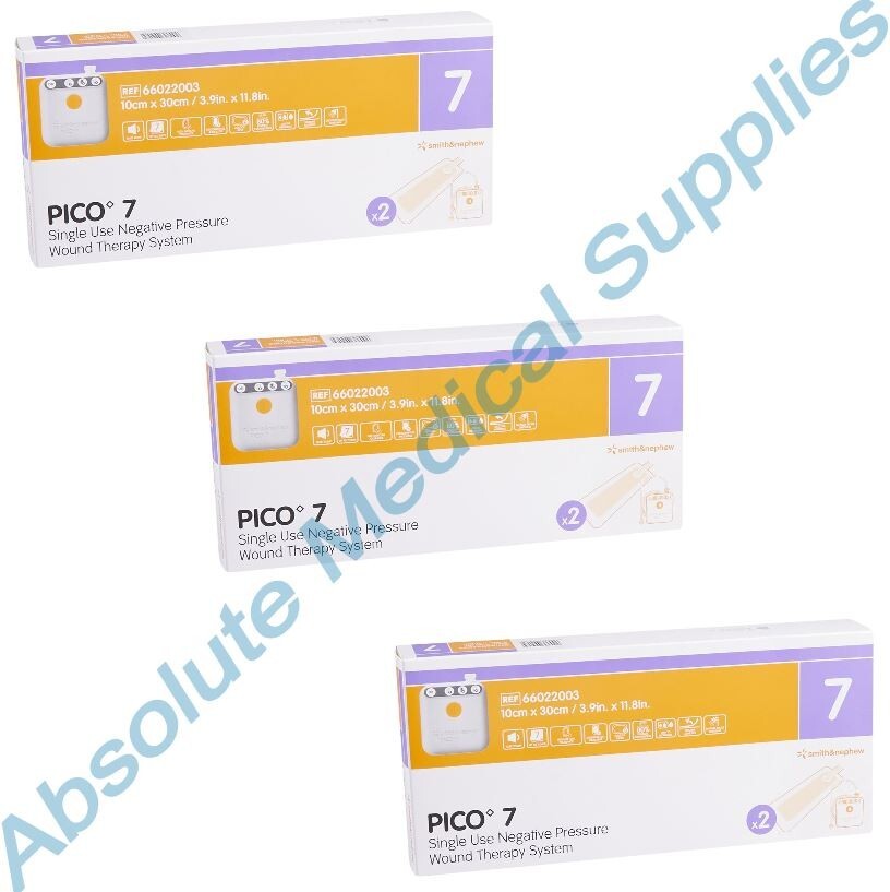*3-Boxes* Smith & Nephew Pico 7 Wound Therapy 3.9″ x 11.8″ System 66022003
