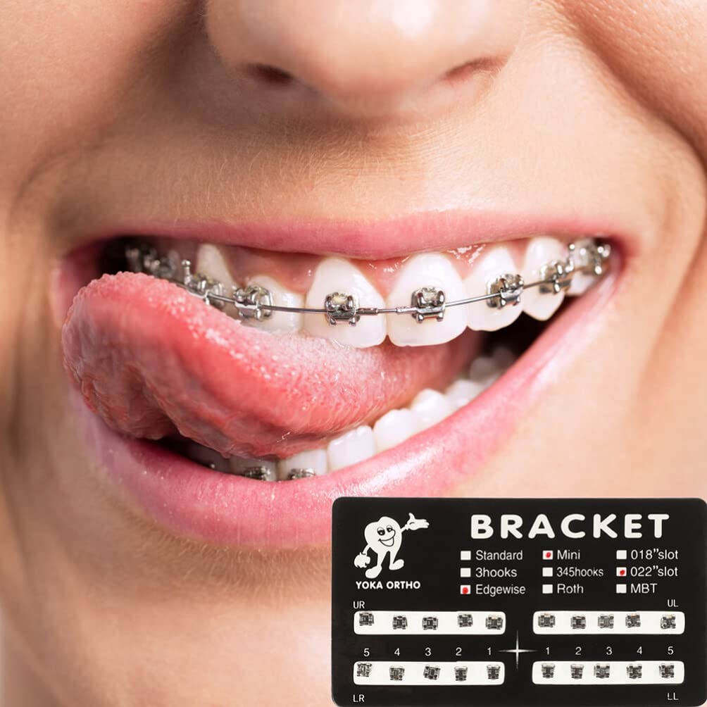 GLEAVI 40Pcs Dental Orthodontic Brackets Stainless Steel 8.7X4.9CM, As Shown