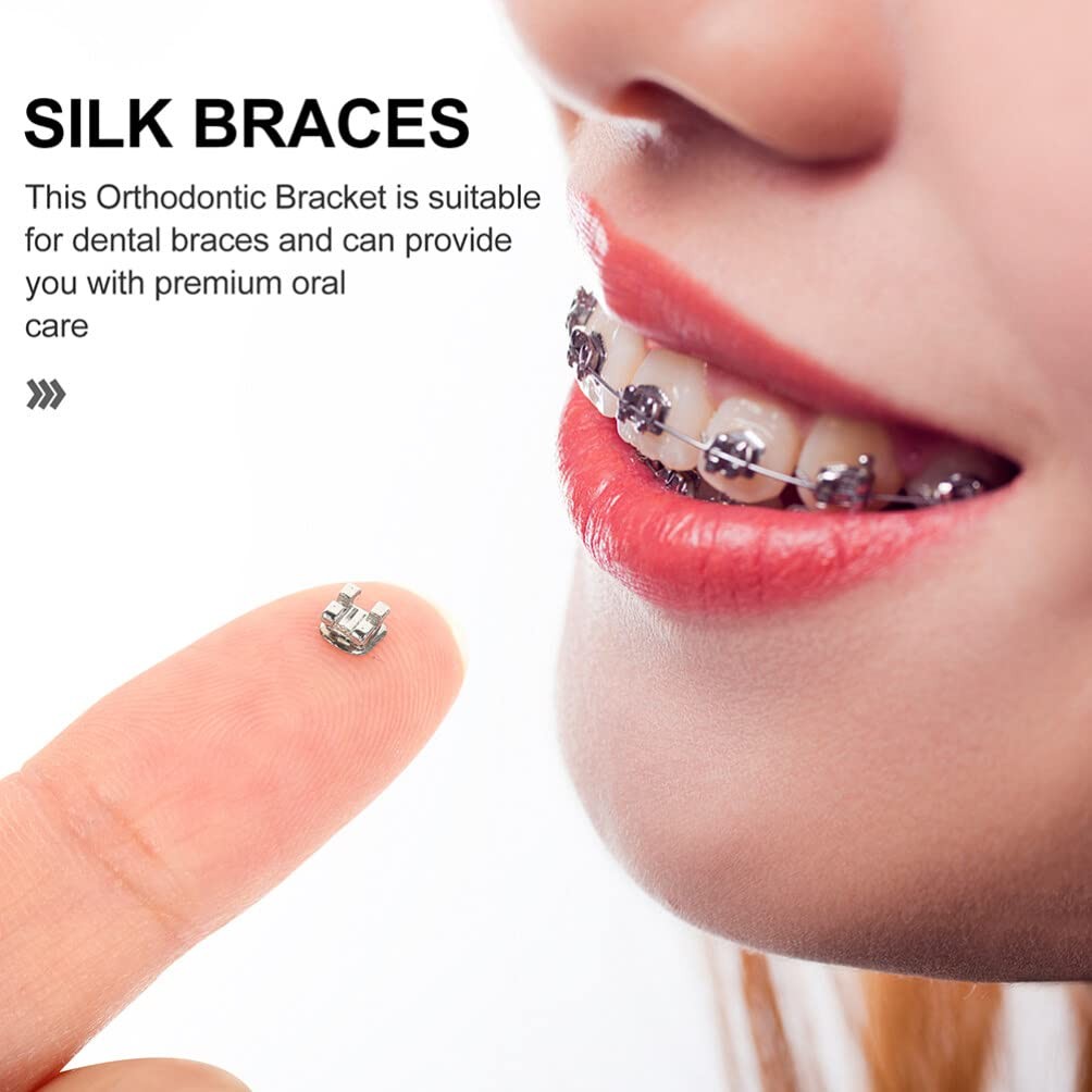 GLEAVI 40Pcs Dental Orthodontic Brackets Stainless Steel 8.7X4.9CM, As Shown