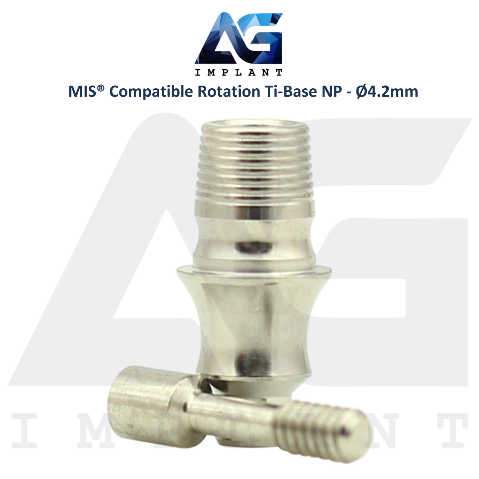 x10 Dental Ti-Base Rotation Ø4.2mm NP Compatible with MIS® Int Hex System 2.10mm