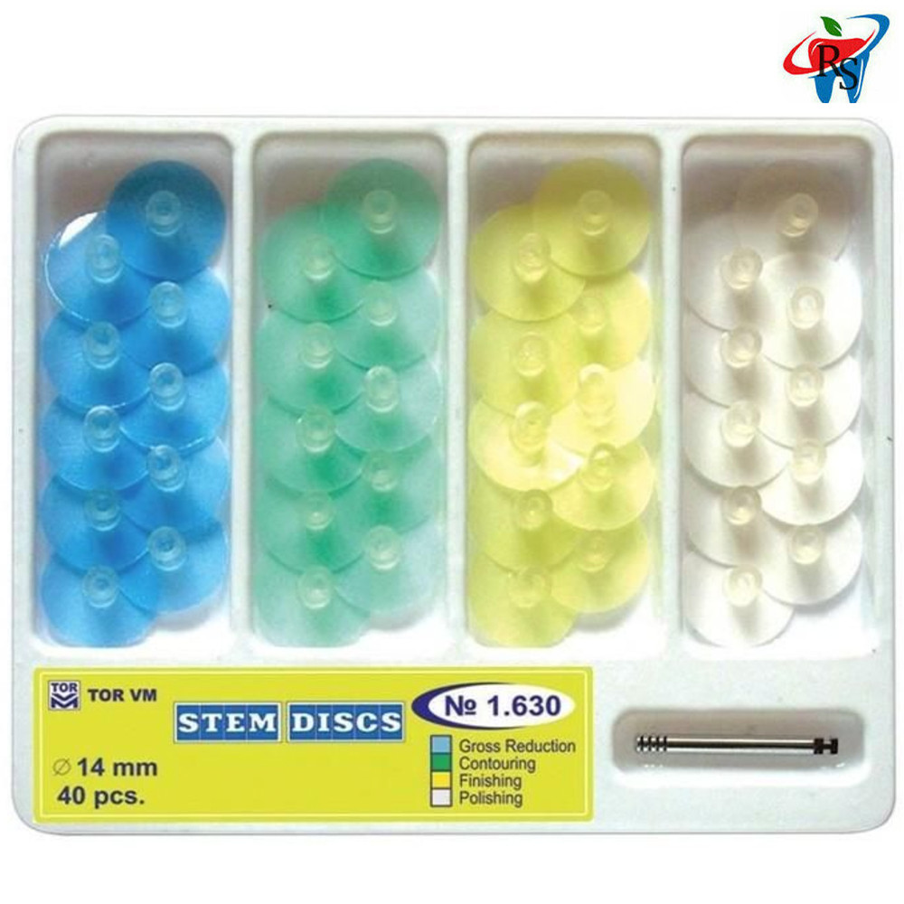 40pcs Dental TOR VM Polishing and Finishing Discs and Mandrel Kit Ø14mm Set