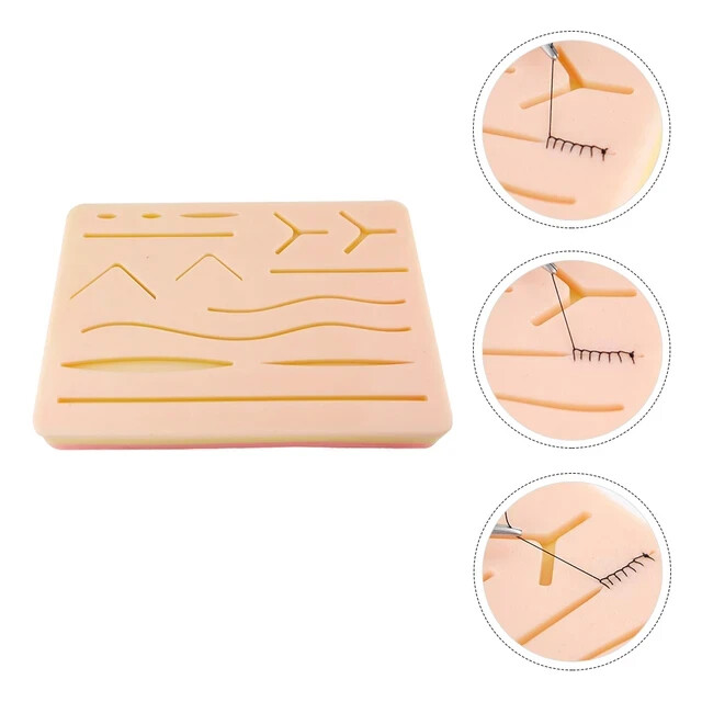 Surgical Training Kit – Medical Silicone Suture Practice Pad with Wounds 14 Cuts