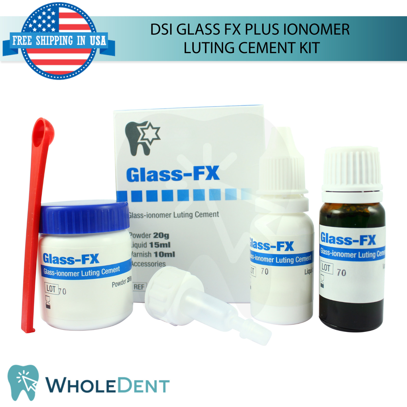 Glass FX Plus lon0mer Permanent Cement Dental Restoration Lu ting Adhesive