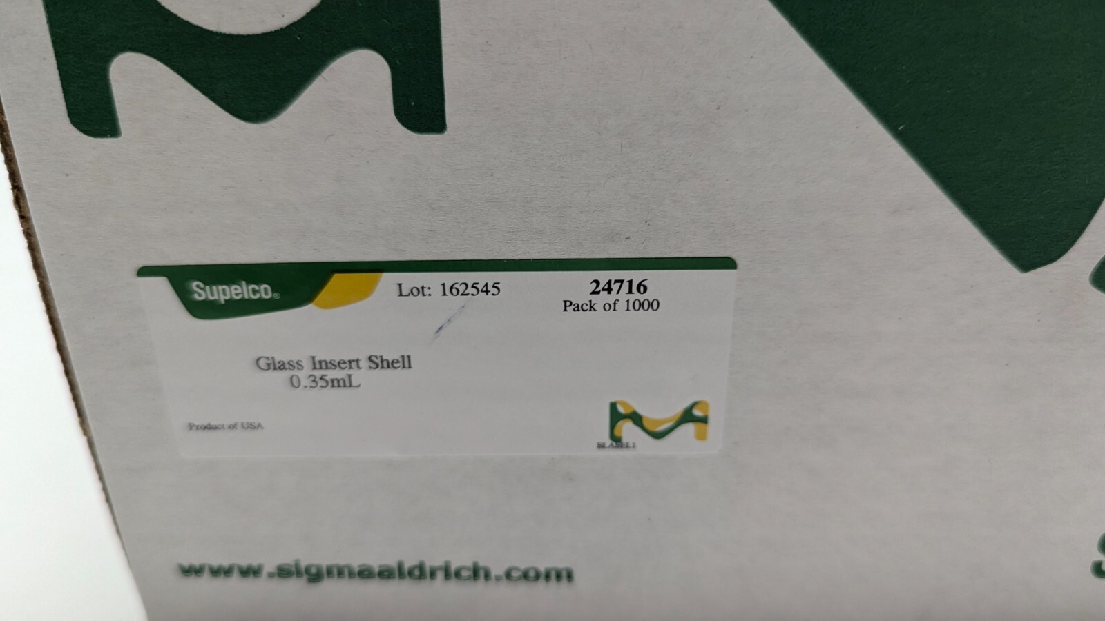 MilliporeSigma Supelco 24716 Glass Inserts for 2 mL Opening Vials (Pack of 1000)