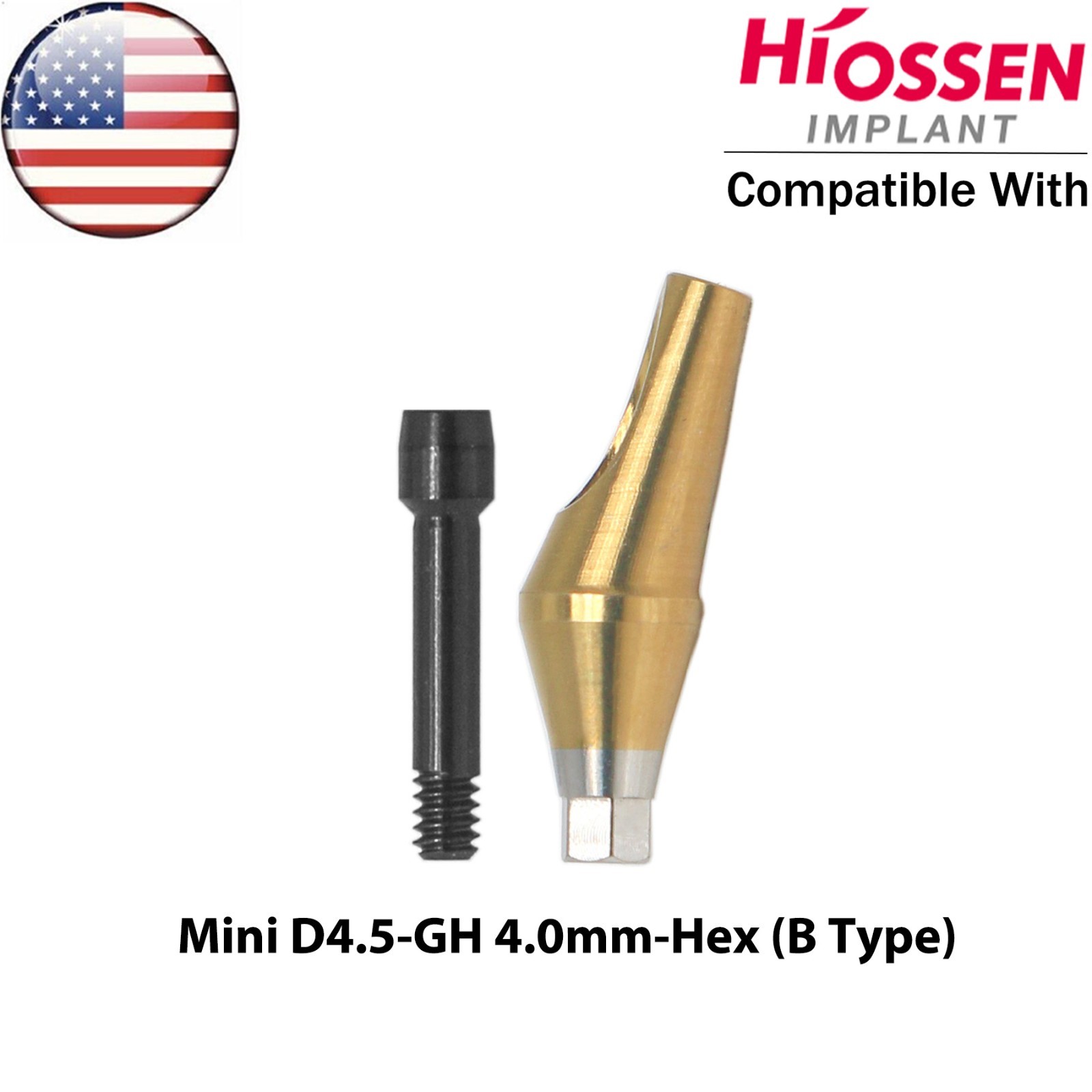 US Dental 17° Angled Anatomic Abutment Mini Ø4.5mm Fit Hiossen Osstem TS