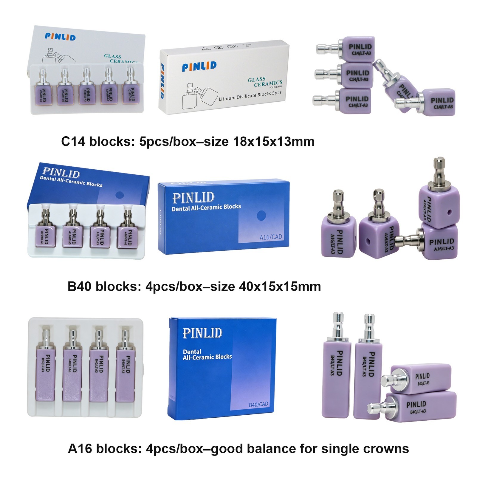 Dental Block Sirona CEREC C14 B40 16 Colors Dentistry Block Laboratory Supplies