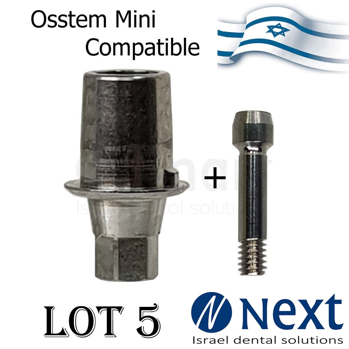 lot x 5 T base Abutment Hiossen Mini compatible screw cad cam