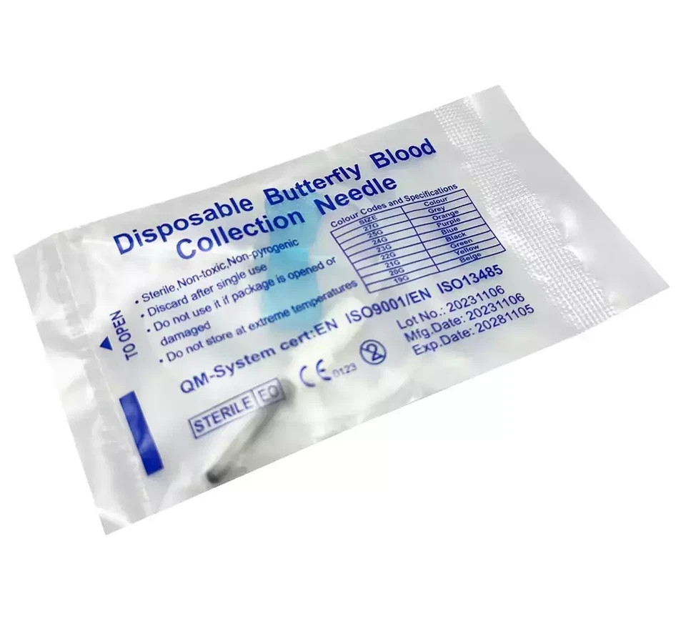 New 50Pcs 21~25G Advanced Safety Sterile Blood Collection Tips with Double-Wing