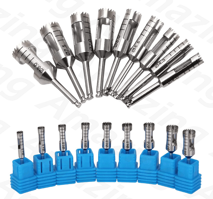 Dental Cutting Trephine Drill Bone Sharp Burr Planting Drills Harvest ITI NOB