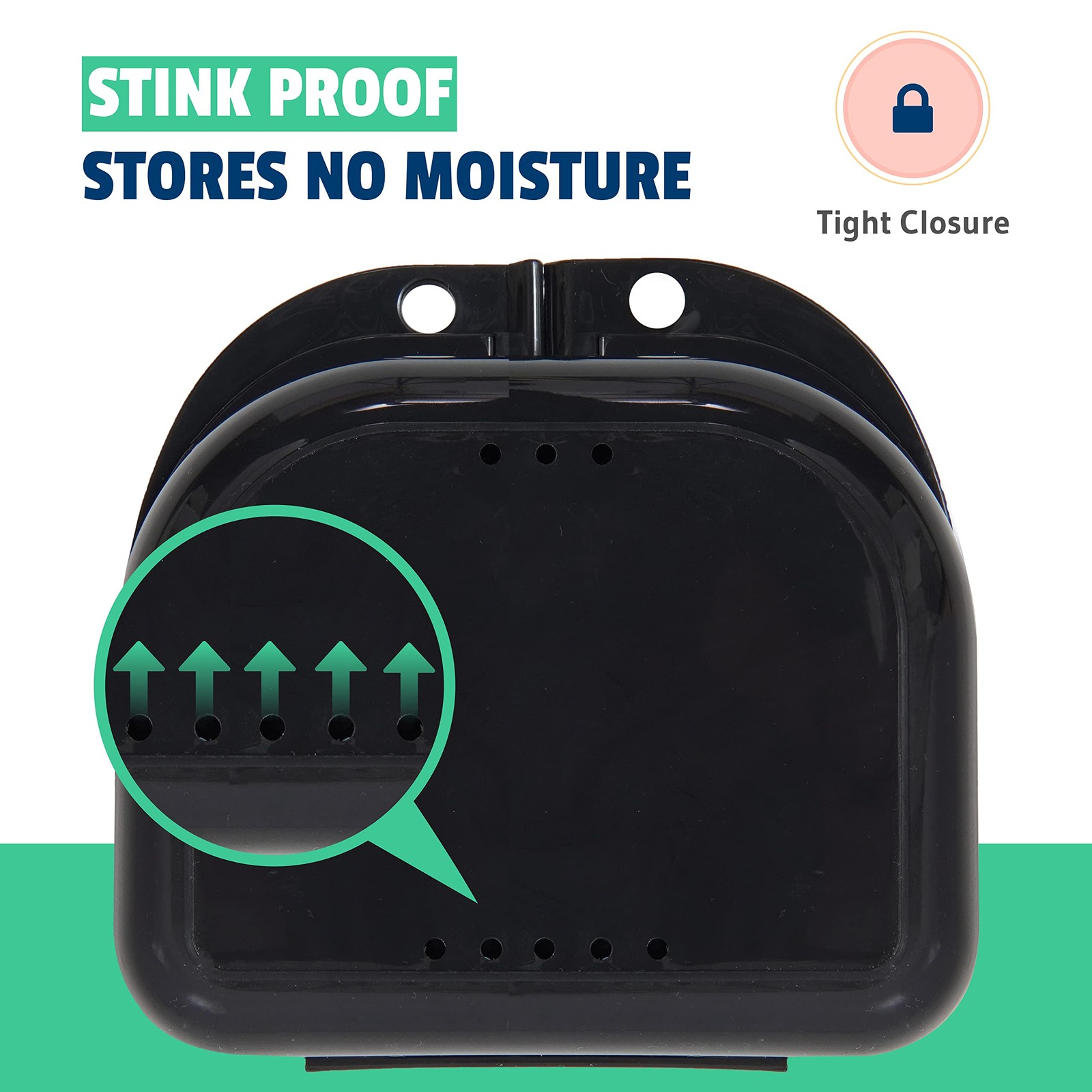 Retainer Case – Pack of 2 – Odorless Mouth Guard Set 2, Black