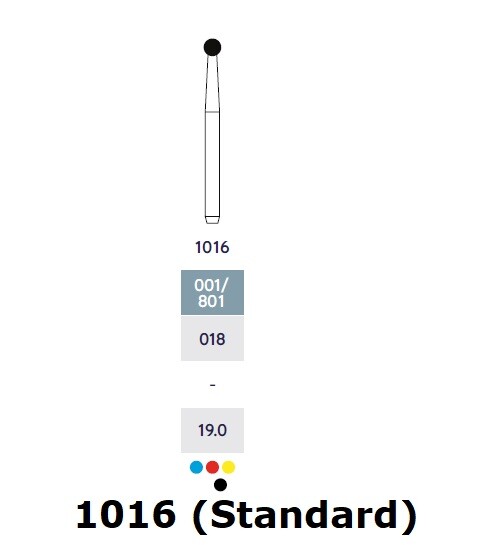 MICRODONT Round Shape 1016 (Standard) diamond burs 10/pk Made in Brazil