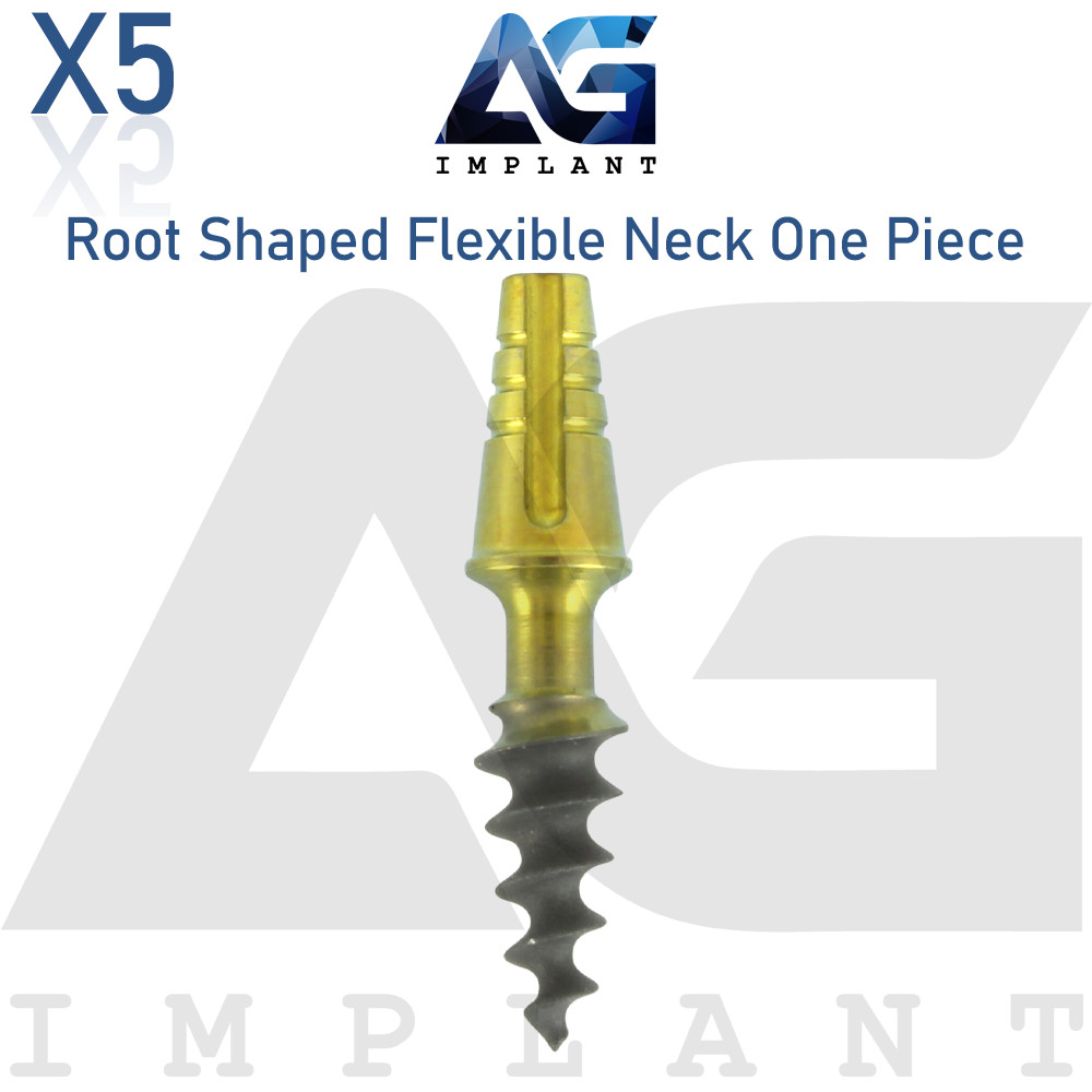 5 Root Shaped Flexible Neck One Piece Fixture System Titanium RBM surface