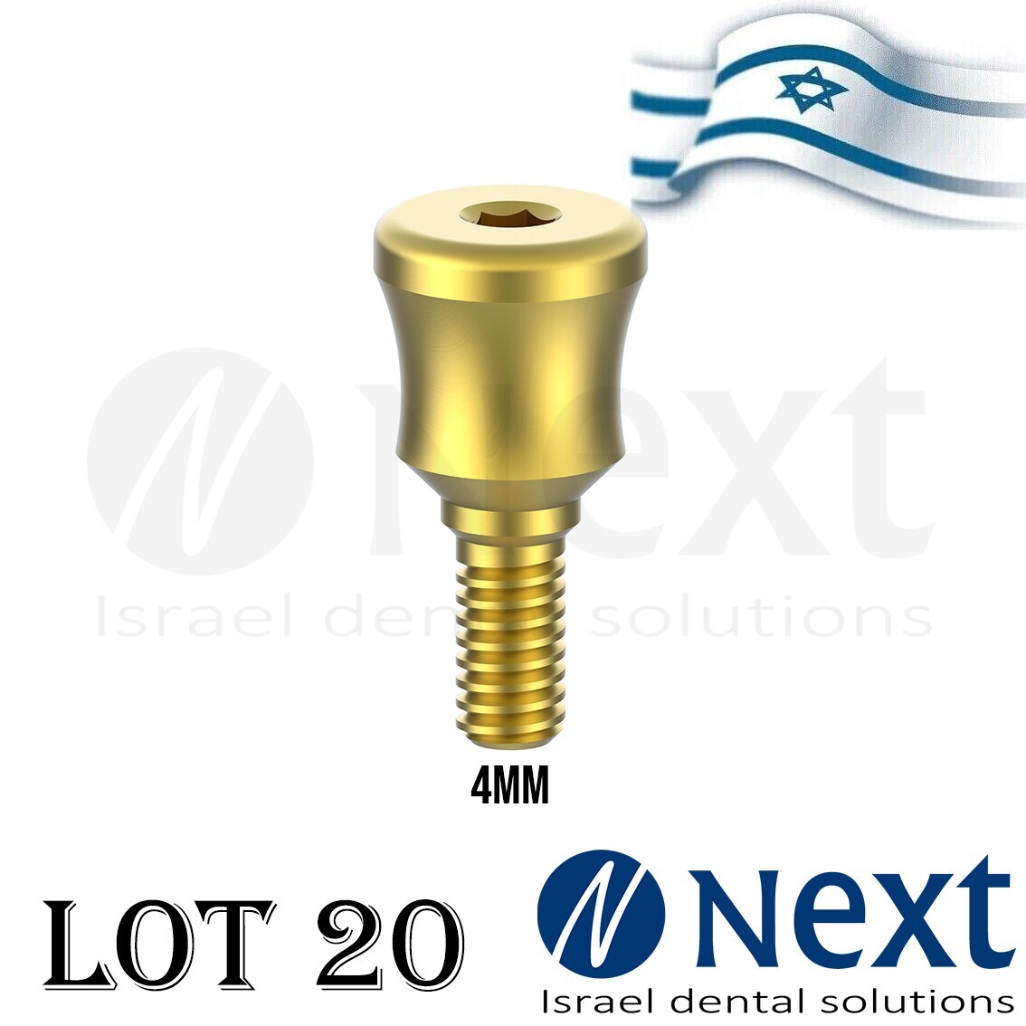 Lot x 20 Healing cap Concave abutment titanium 4 mm Ø 4.6 MM