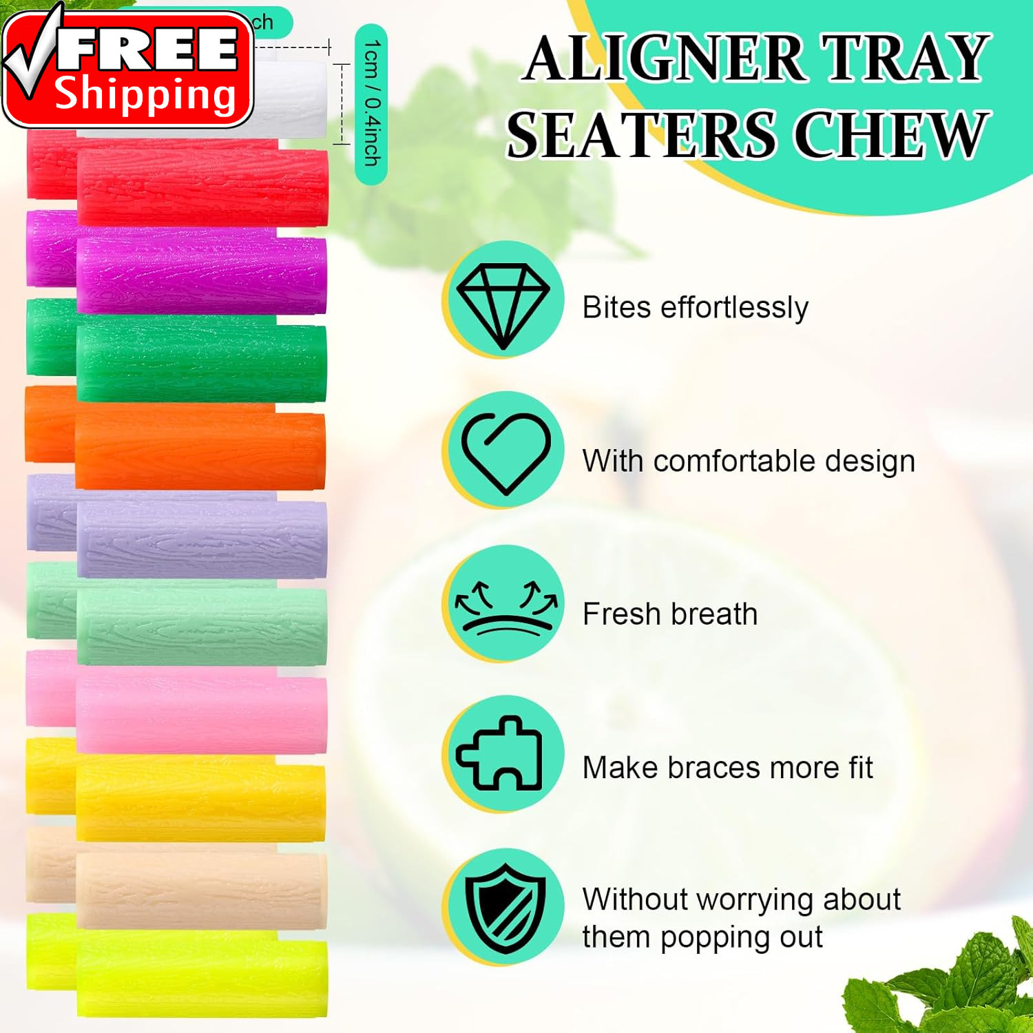 110 Pcs Aligner Chew for Aligner Tray Seaters Silicone Chompers Teeth Dental Inv
