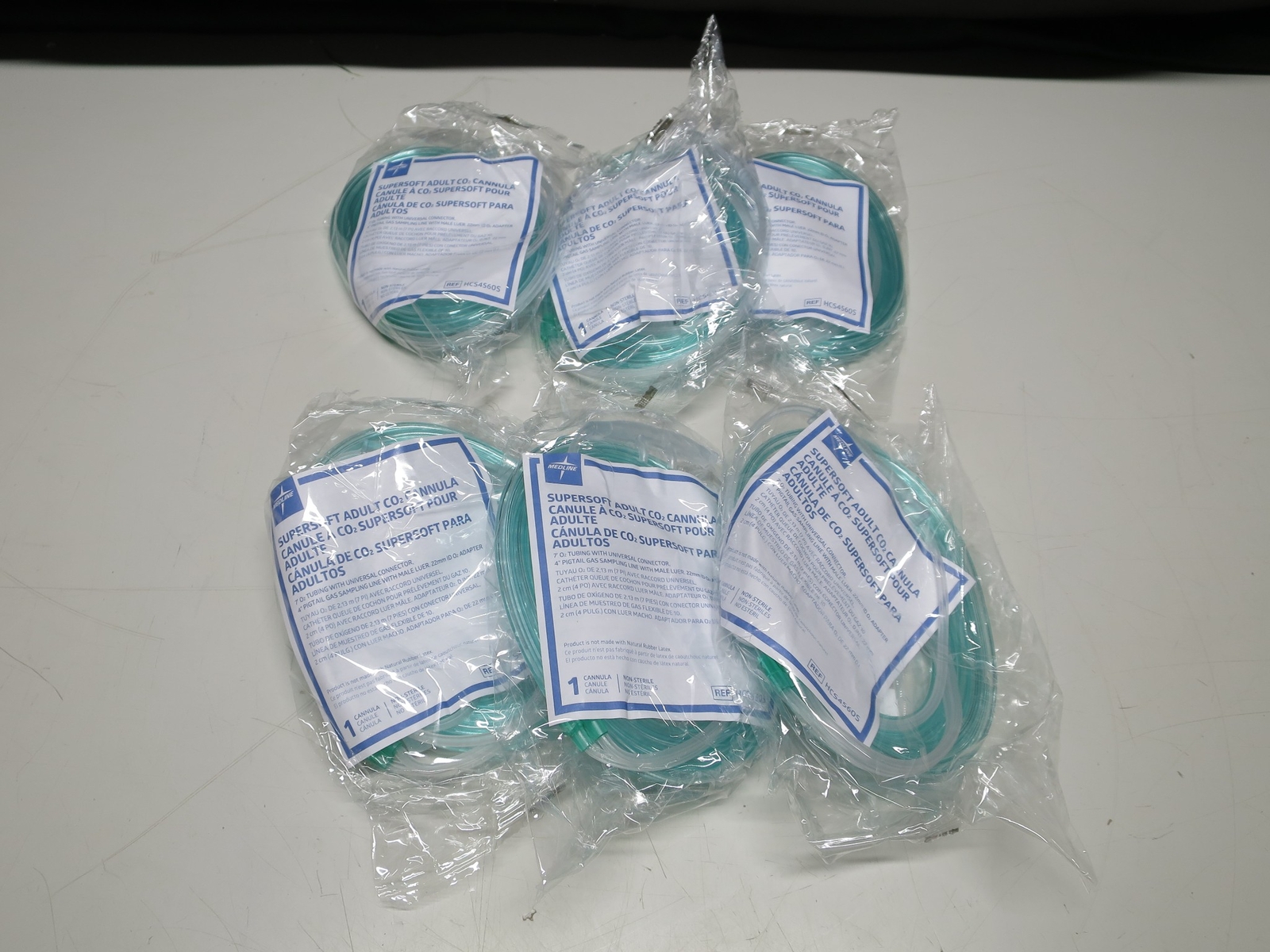 Lot of 6 Medline HCS4560S 7ft 02 Tubing w/Universal Connector & 4in Pigtail