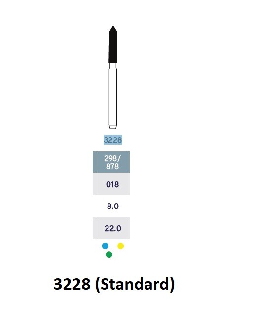 MICRODONT POINTED TAPER 3228 (Standard) FG diamond burS 10/pk Made in Brazil