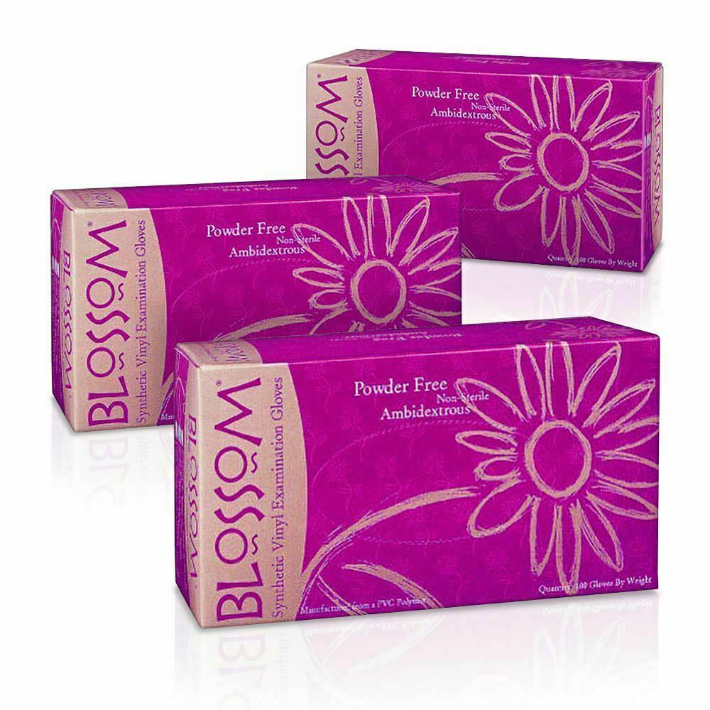 Blossom White Synthetic Vinyl Examination Dental Tattoo Beauty Medical 500Gloves