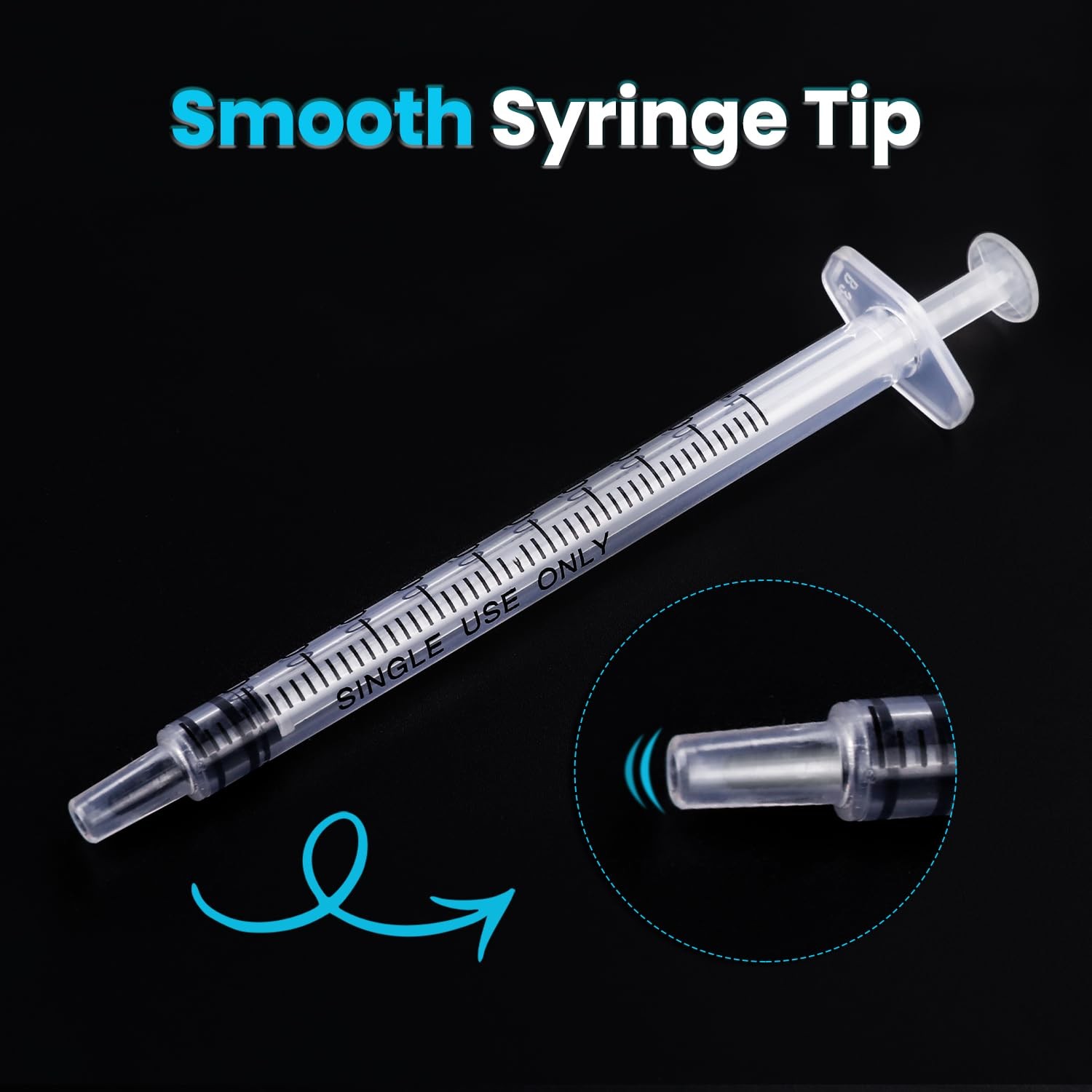 60 PCS 1ml Syringe with Cap for Liquid,Oral Syringes without transparent